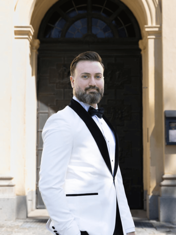 Johnny Suits - Tuxedo vit sammet